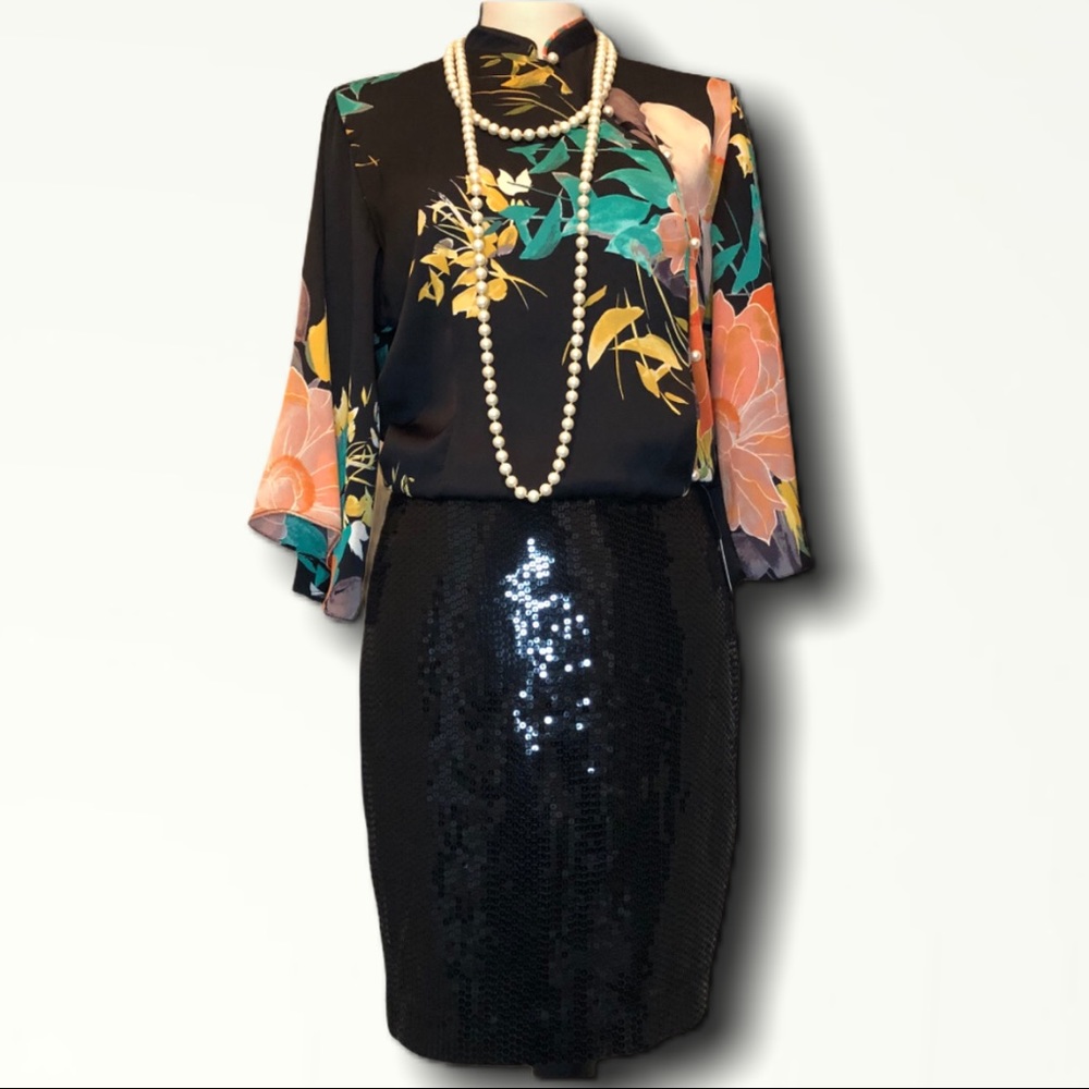 Michael Michael Kors Black Sequin Skirt